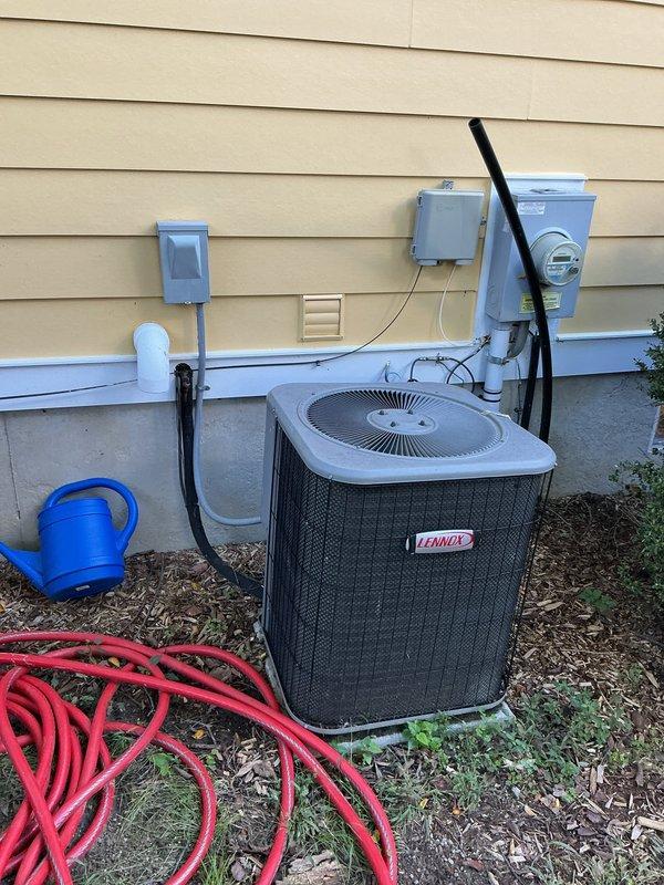 Completed comprehensive HVAC system maintenance including furnace and air conditioning tune-up on Lennox equipment. Performed full inspection of gas furnace interior components including heat exchanger, blower assembly, electrical connections, and safety controls; verified proper operation of all relays, contactors, and wiring harnesses. Inspected outdoor condensing unit, cleaned coils, checked refrigerant levels, and confirmed proper airflow through condenser fan grille.