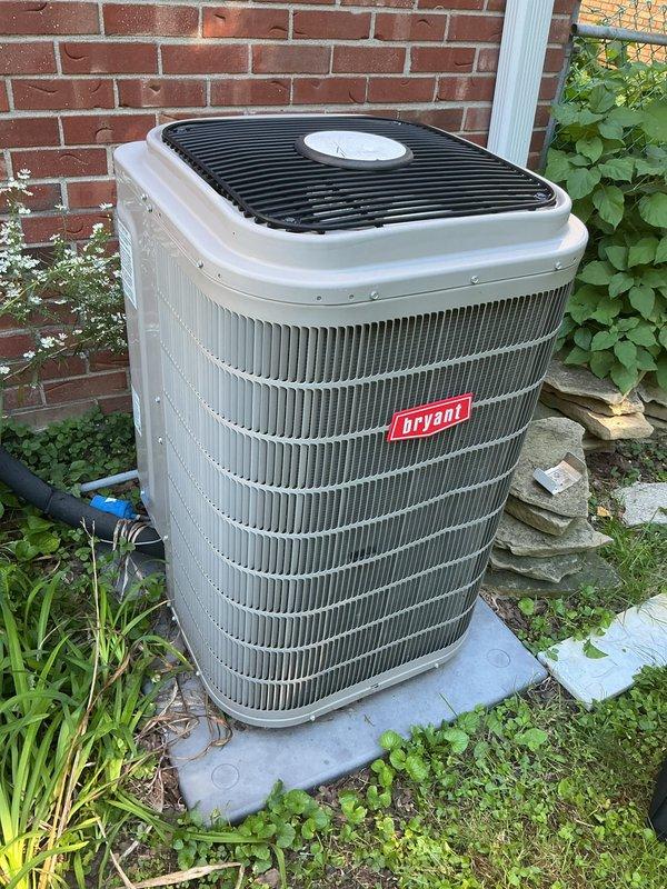 Completed comprehensive tune-up on Bryant outdoor AC condenser unit and gas furnace system. Investigated reported abnormal noise during furnace operation; inspected blower motor assembly, heat exchanger, and all internal mechanical components while unit was heating properly. Performed standard maintenance procedures including filter inspection, electrical connection verification, refrigerant level assessment on condensing unit, and full system operational testing on both heating and cooling equipment.