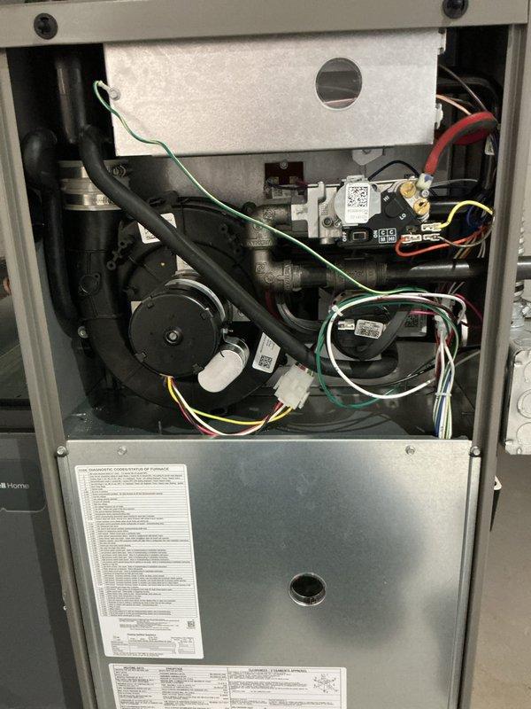 Completed routine maintenance tune-up on a 2-year-old Lennox gas furnace system. Performed comprehensive inspection of all internal components including blower motor assembly, gas valve, ignition system, and electrical connections. Verified proper operation of all safety controls, checked wire connections and terminations, inspected heat exchanger for cracks or deterioration, and confirmed adequate combustion air supply. System tested and confirmed operating within manufacturer specifications with no issues found.