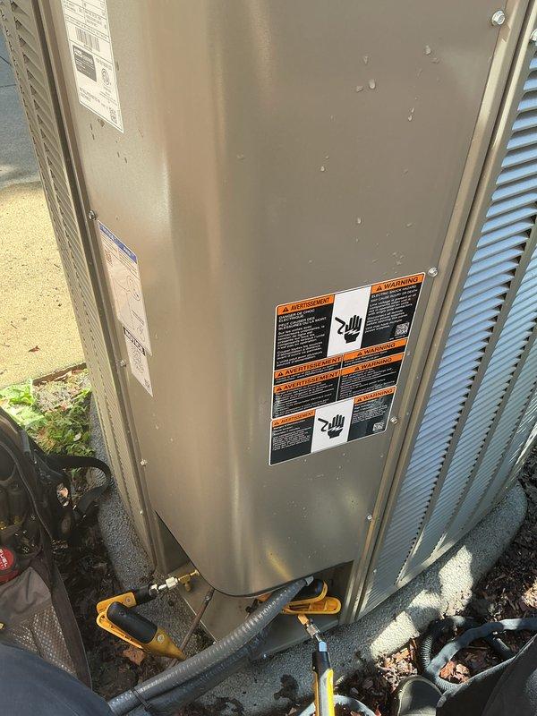 Completed comprehensive air conditioning tune-up and preventive maintenance on residential condenser unit. Performed system diagnostics, checked refrigerant levels and pressures using manifold gauges, inspected electrical connections, cleaned coils, and verified proper operation of all components. Unit tested and operating within manufacturer specifications.
