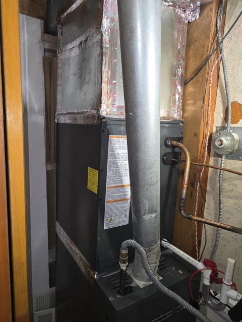 
Came out today for ac install with surge protector, duct cleaning, and blower motor pull and clean. Removed blower housing cage, cleaned with cleaner and rinsed off. Installed back. Installed new Amana Air Conditioner. Job is complete. 