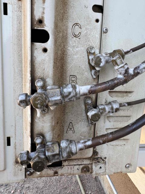 Checked pressures on system and checked supply temps. Supply is reading 50 degrees. Checked every joint on system and no leaks were present. Checked braze joints on compressor as well. No signs of leaks on system. Found thermostat at low setting advised customer that it’s best to keep systems set above 68. System is working correctly. Line sets are in walls of home at condenser as well. Did tell customer that it might be a possibility to run new line set if problems persist. No work needed at this time. 