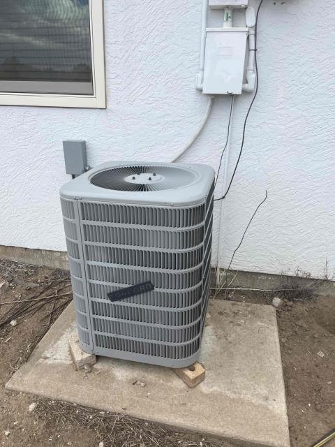 Went out today for an AC no cool. Found that the 50 amp breaker for system was off, I have switched breaker back on and system came on properly. I did find that the air filter was dirty and clogged (crawl space) I changed it for homeowner. System is operating/cooling properly at this time. Job complete. 