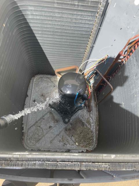 Came out today for no cool in home. System on upon arrival with 0° temperature splits. Verified power and data plates at furnace before accessing condenser. Double checked refrigeration, pressures and system amperage is. Pressures even pointing to Bad compressor. Compressor hot to touch due to thermal lockout. Cooldown was unsuccessful. Condenser compressor is seized and will require replacement. Client opted for full system replacement repair. Job complete.