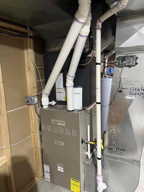 Came out to clients home today for an Ac changeout. Recovered existing refrigerant from system. Removed outdoor condensing unit and indoor ac coil. Installed new outdoor condensing unit and indoor ac coil. Brazed line set and pressure tested system. Vacuumed system. Installed ez trap on condensate line. All operations working properly. Job complete. 