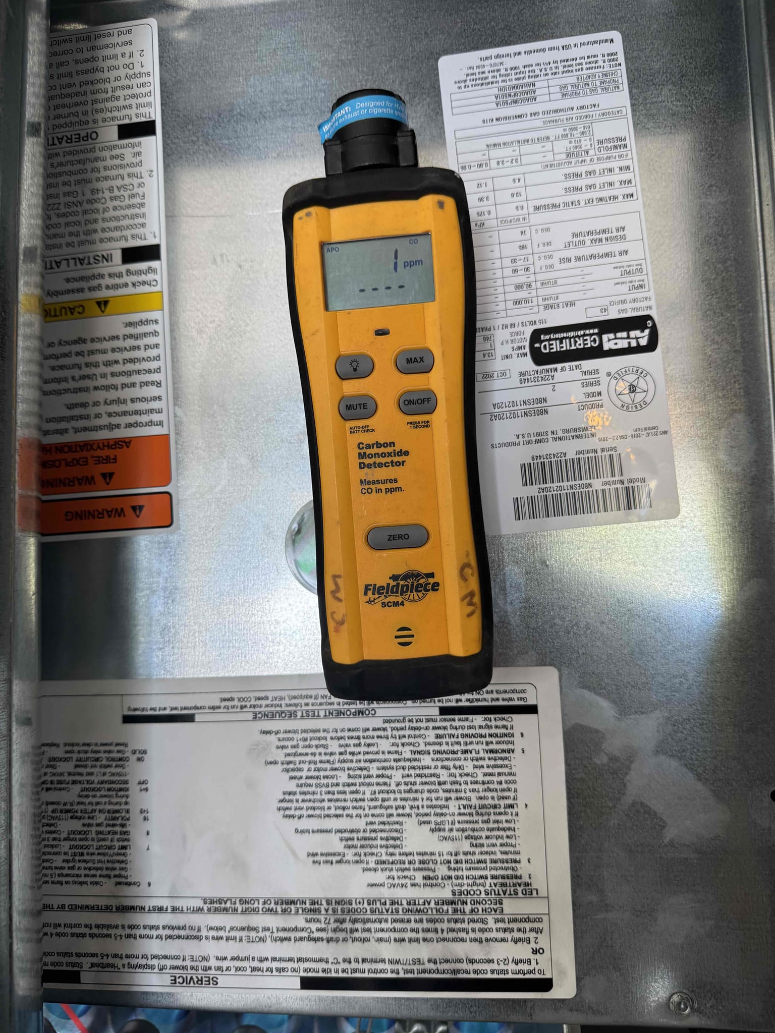 Furnace maintenance- cleaned flame sensor, checked for CO, checked for steady blue flame, checked heat rise and is in within spec, blew out system with co2, no issues found on furnace at this time. 