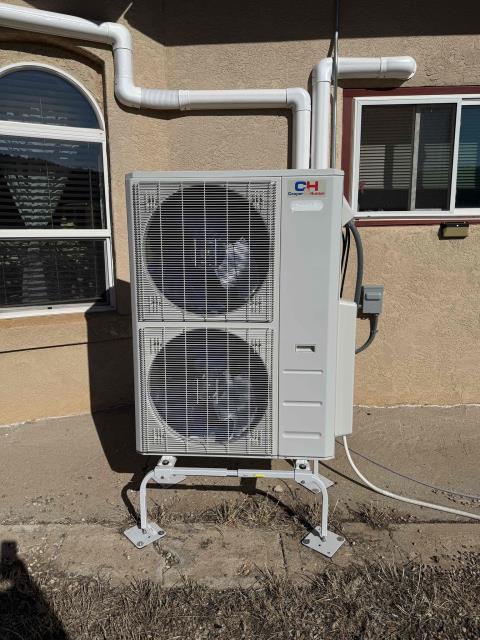 Onsite for a Mini split heating maintenance visit- Cleaned off living room filters. Checked heating on all heads. Sent estimate for Blower wheels and cleaning come spring time. No signs of leaks and condenser coils are clear as well as evap coils. No issues at this time. Job Complete