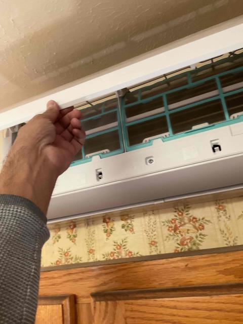 Onsite for a Mini split heating maintenance visit- Cleaned off living room filters. Checked heating on all heads. Sent estimate for Blower wheels and cleaning come spring time. No signs of leaks and condenser coils are clear as well as evap coils. No issues at this time. Job Complete