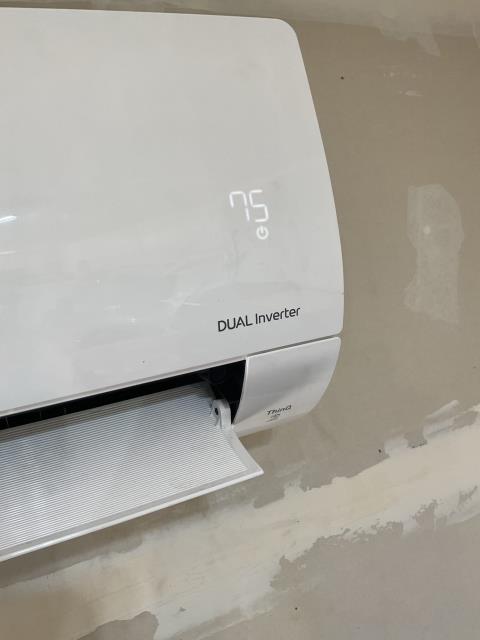 Mini split maintenance- checked for signs of leaks, checked filters on head, checked condenser fins, checked supply and return temps and we have a 30 degree split which is good. No issues found on LG mini split. 