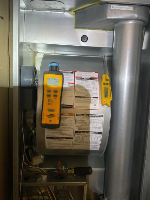 Furnace maintenance visit for 2024 Intertherm Modular Furnace. Completed maintenance checklist and No issues have been found at this time of service. Good to go for heating season. Job Complete