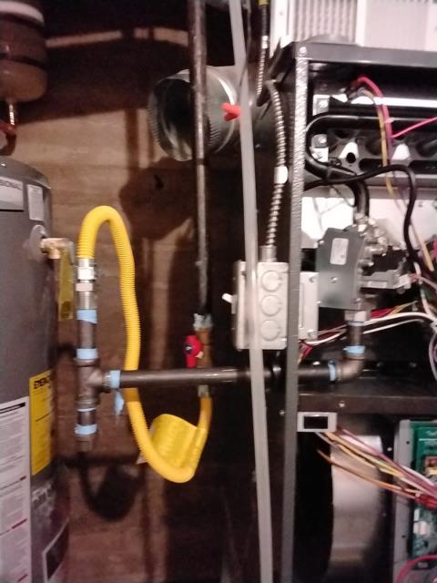Onsite today to complete a 96% Goodman furnace installation, 40 Gallon water heater installation and to rebuild venting. Removed and replaced old with new for both systems. Verfied proper working order and then installed smoke and cos per fire code. Job is complete. 