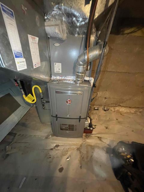 Onsite today for a Regular maintenance visit on Clarks installed 2024 Rheem furnace. First heating test of the season. Completed the maintenance checklist, and noted Slight dust buildup throughout coil and on 24 V Static Filter. Recommendations will include 24v Filter replacements, evaporator cleaning in place, and duct cleaning and sanitization for system to run efficientyly. Job Complete. Onsite today for a Regular maintenance visit on Clarks installed 2024 Rheem furnace. First heating test of the season. Completed the maintenance checklist, and noted Slight dust buildup throughout coil and on 24 V Static Filter. Recommendations will include 24v Filter replacements, evaporator cleaning in place, and duct cleaning and sanitization for system to run efficientyly. Job Complete.