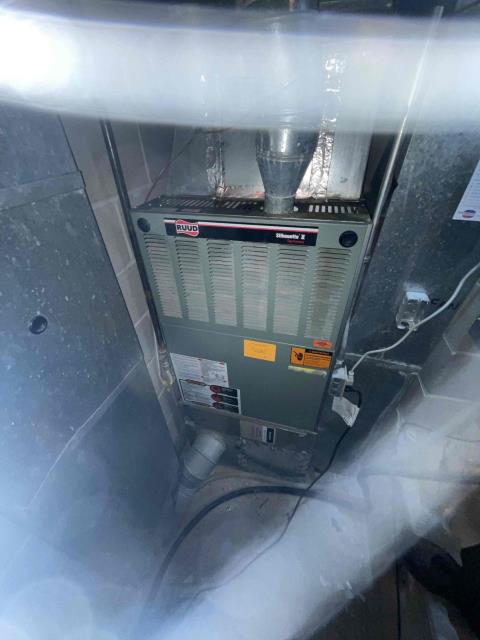 Onsite today for an RTF service call to install April Aire Ccanister/ and complete a furnace maintenance visit. Both systems heating efficiently 35+ degrees above set temperature. Completed maintenance checklist and verified humidifiers properly working. Job Complete. Onsite today for an RTF service call to install April Aire Ccanister/ and complete a furnace maintenance visit. Both systems heating efficiently 35+ degrees above set temperature. Completed maintenance checklist and verified humidifiers properly working. Job Complete.