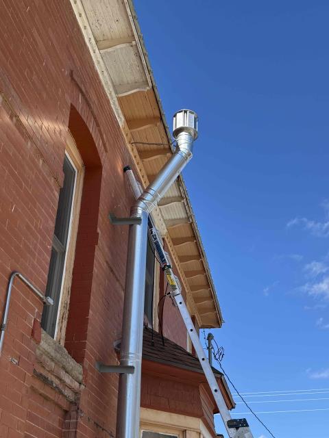 Onsite today for an RTF Service call to replace venting and complete boiler maintenance. Replaced damaged venting and added high wind cap as well as completed boiler maintenance checklist. Job Complete Onsite today for an RTF Service call to replace venting and complete boiler maintenance. Replaced damaged venting and added high wind cap as well as completed boiler maintenance checklist. Job Complete