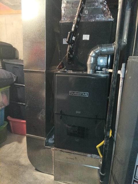 Onsite today and performed membership maintenance / tune up on a Durastar 80% furnace. Completed maintenance checklist and Inspected all electrical components and amperages, all are within range. Job Complete.