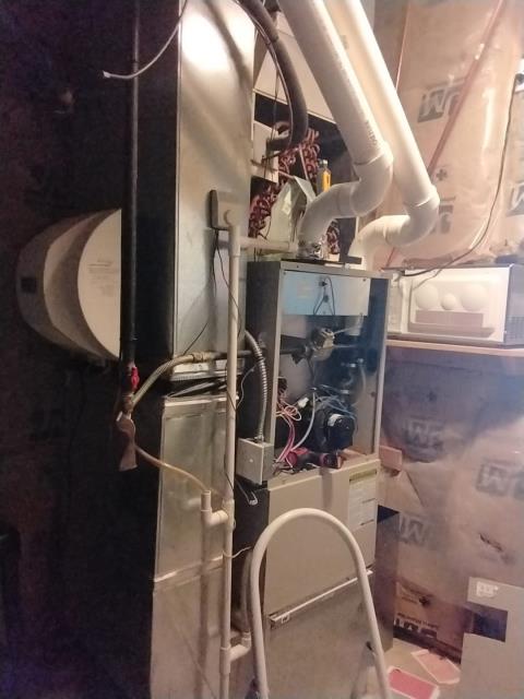 Onsite today for a 2001 Tappan Furnace and AC Maintenance. 
Inspection complete and noted that Inducer is almost at full failure and blower is leaking grease and oil. AC compressor is no longer producing heat or pumping refrigerant. Sent estimate by email. Job Complete.