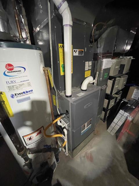 Onsite today for a 2021 Armstrong air furnace and AC. First heating test of season. Completed maintenance checklist and noted Regular dust buildup throughout the system. Recommendations include 24 V filter for active Static cleaning, UV bulb installed in coil to prevent biological buildup throughout condensation line, and duct cleaning to ensure healthy breathing air. Job Complete.