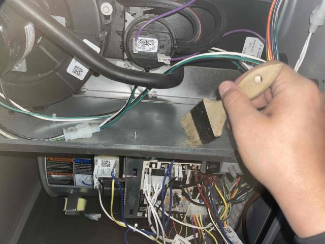 Onsite today for a 2021 Armstrong air furnace and AC. First heating test of season. Completed maintenance checklist and noted Regular dust buildup throughout the system. Recommendations include 24 V filter for active Static cleaning, UV bulb installed in coil to prevent biological buildup throughout condensation line, and duct cleaning to ensure healthy breathing air. Job Complete.