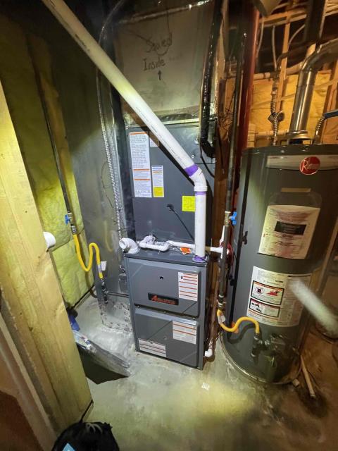 Onsite today for a 2025 Amana furnace maintenance visit. Completed maintenance checklist. All system internals tested within manufacturer specifications.  Recommendations include 24 V filter for active Static cleaning, and UV bulb installed in the coil to prevent biological buildup throughout the condensation line. Job complete.