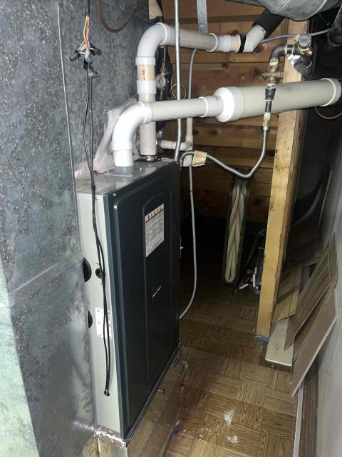 Onsite today for a furnace service call. Upon arrival and inspection of furnace, Diagnosis is high temp error code E04 and the Heat exchanger is extremely corroded and rusted. Went over pricing with client and she opted for a Furnace and Ac replacement. Job Complete.