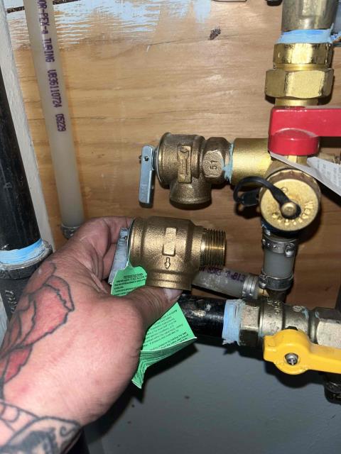 ONsite for a water heater service call. Diagnosis is a damaged prv valve causing tankless water heater to leak- went over repair estimate and then completed prv replacement. Water heater now working as designed with no leaks. Job Complete.