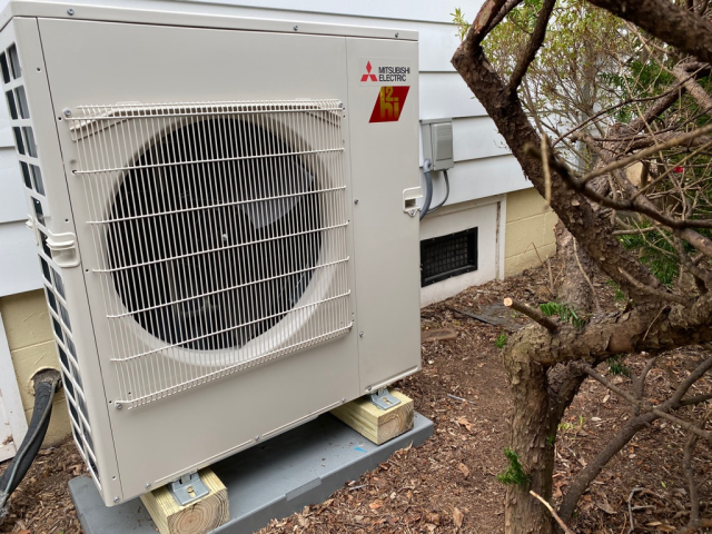 Installation of Mitsubishi Ductless System by Eric, Paul, Chris, and Dan. 