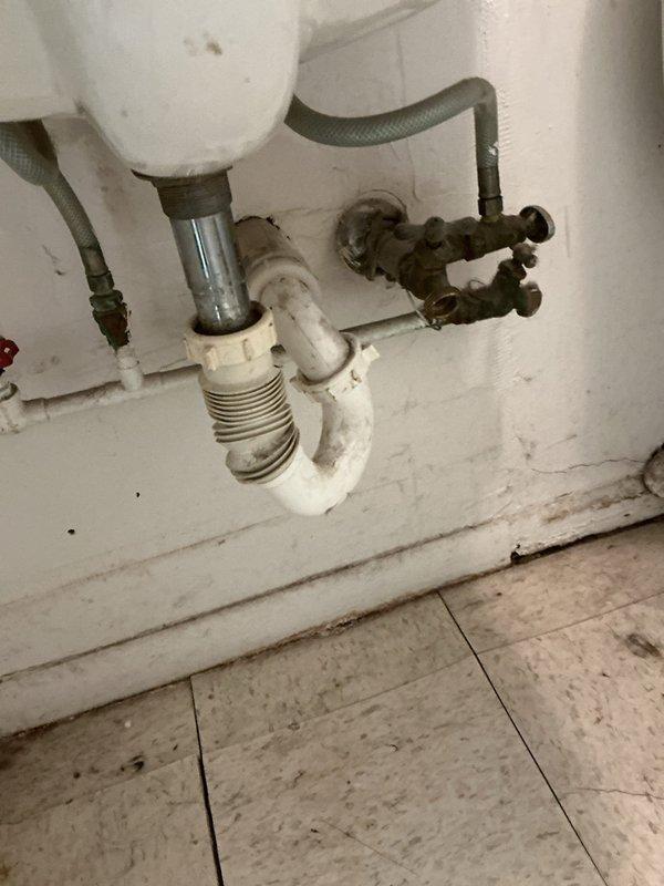 Responded to service call for two backed up sinks in basement and bathroom. Inspected plumbing including P-trap and drain line components under both fixtures. Cleared blockages and verified proper drainage function through both systems. Both sinks now draining normally with no further issues observed.