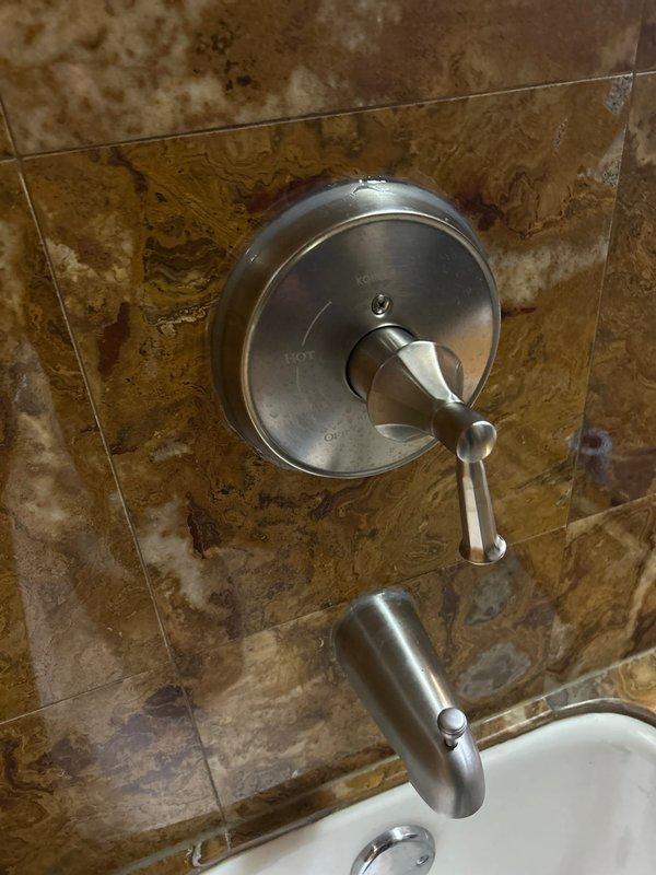 Conducted diagnostic assessment of shower leak reported by customer. Identified issue with shower valve assembly requiring stem replacement. Documented existing valve components and fixture configuration. Customer has approved work and paid deposit; however, parts procurement delayed due to supplier closure. Installation of replacement stems to be scheduled following parts availability.