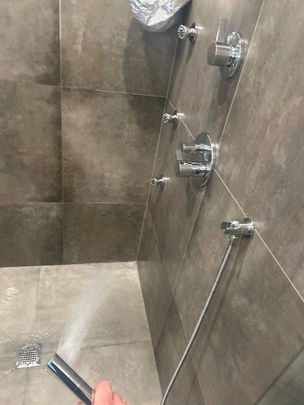 Located and repaired a water leak from second floor shower that was affecting ceiling below. Conducted thorough inspection of shower plumbing fixtures and determined source of leak. Completed necessary repairs to stop water intrusion that had been occurring for several weeks.