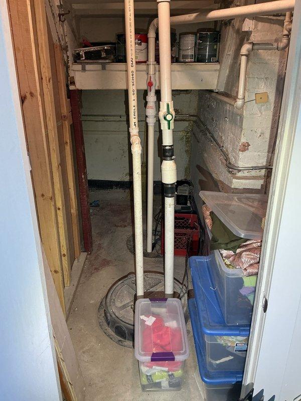 Responded to customer warranty inquiry regarding previously installed drain tiles (approximately 3 years old) that have developed cracks causing water leakage. Inspected the plumbing infrastructure in utility room and exterior drainage components. Found cracked drain tiles requiring repair beyond standard warranty coverage. Documented current condition with photos of interior plumbing system and exterior utility area for assessment purposes.