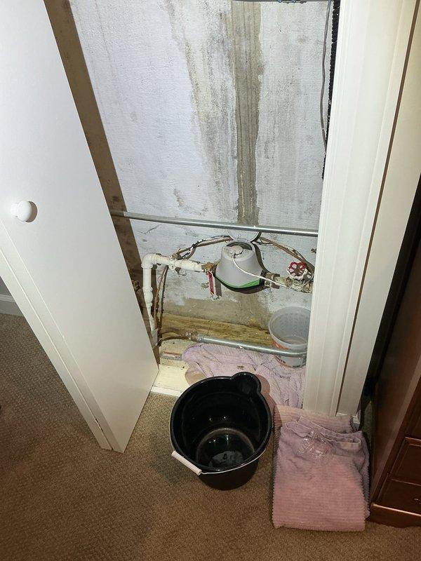 Responded to customer request to replace corroded shut-off valve near water meter connected to galvanized piping. Accessed plumbing through wall cavity, removed old valve showing significant corrosion and mineral buildup, and installed new shut-off valve. Provided customer with estimate for lead service line replacement as requested.