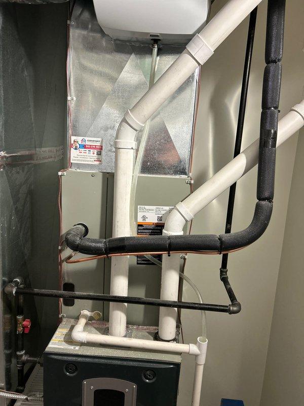 Performed preventative maintenance on two tankless water heaters at VIP customer's residence. Completed thorough system flush on both units, including combi unit, to remove mineral buildup and ensure optimal performance. Inspected all connections, venting, and control systems, confirming proper operation post-service.