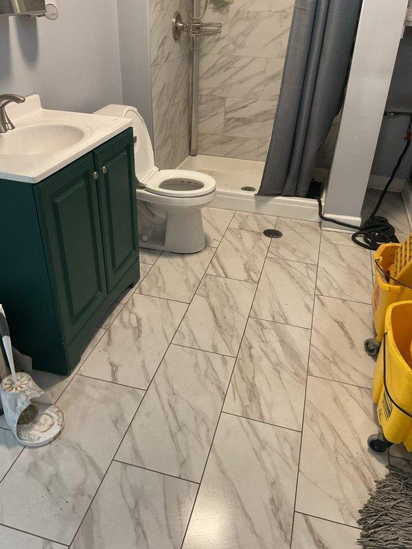 Performed scheduled hydrojetting service as referred by Mike Goode to address bathroom drainage issues. Inspected bathroom fixtures including toilet and shower drain system. Successfully cleared blockages to restore proper drainage function throughout the bathroom plumbing system.