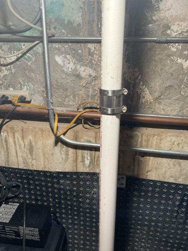 Identified failed Metropolitan JSP3 sump pump requiring replacement. Installed temporary Zoller pump to provide continuous water evacuation from sump pit until permanent replacement can be installed. System remains functional with temporary solution in place.