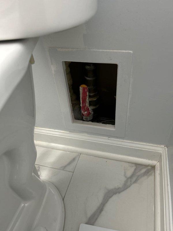 Responded to emergency call for frozen pipes. Accessed plumbing system through bathroom panel, where main water shutoff valve was located. Successfully thawed frozen pipe sections and restored water flow to residence after confirming all fixtures were operational.