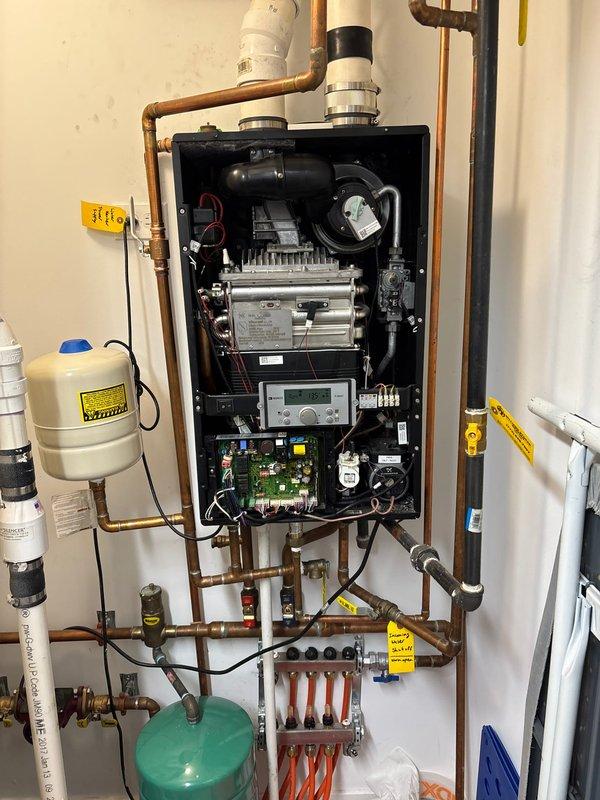 Completed replacement of motorized zone valves on hydronic heating system as sold by Joey. Removed failing valves from boiler/manifold assembly and installed new units with proper electrical connections. System tested and verified proper operation of all zone controls.