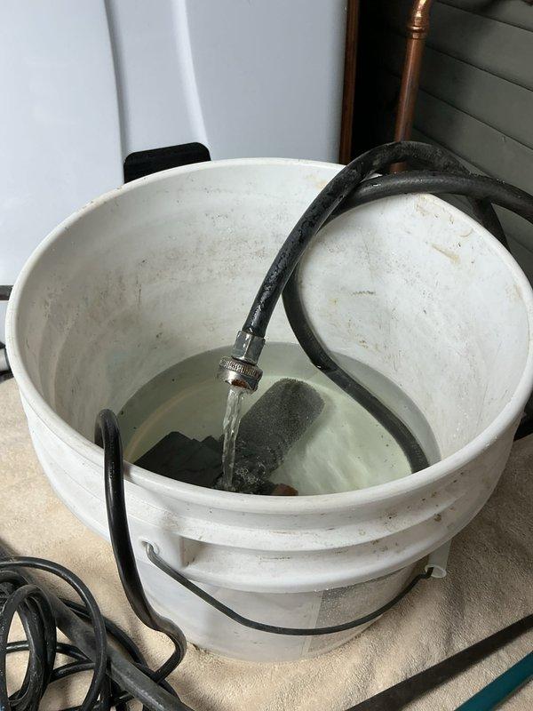 Performed VIP maintenance on tankless water heater that customer reported required frequent restarting. Flushed system using bucket and hose to remove mineral buildup from heat exchanger. Inspected copper supply lines and PVC condensate drain for proper installation and function. Located and repaired leak under sink that customer was unable to identify.