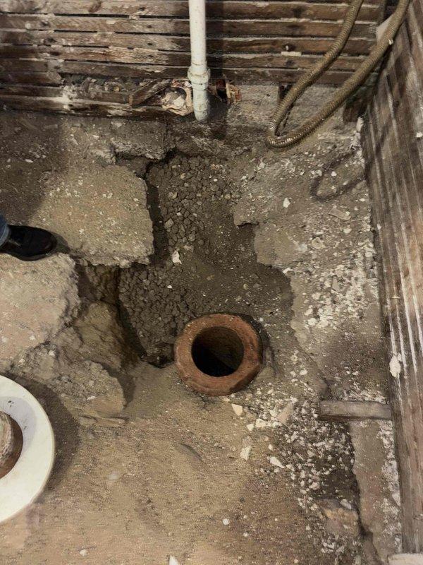 Conducted estimate for installation of dishwasher, kitchen sink, and bathroom lavatory in ground floor apartment. Inspection revealed aged bathroom fixtures with visible deterioration at wall-tile interfaces and signs of water damage. Basement assessment showed significant plumbing infrastructure concerns including deteriorated clay drain pipe, aging PVC connections, and evidence of moisture issues that will need addressing during fixture installation.
