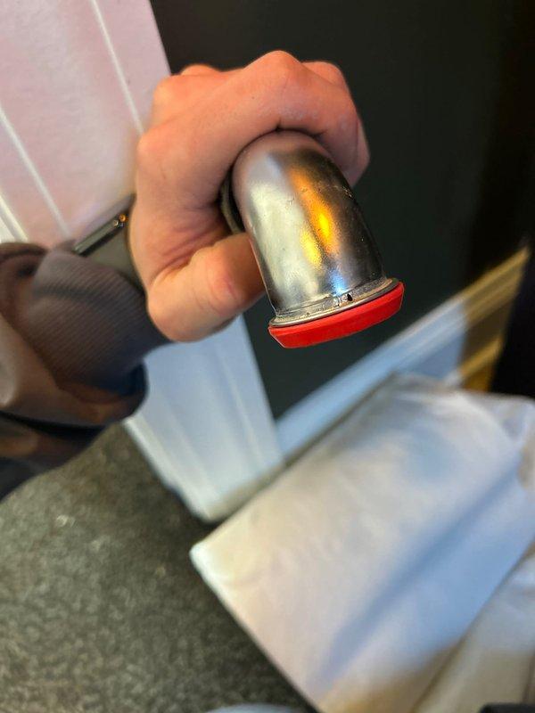 Replaced cracked J-bend (P-trap) on bathroom sink after customer's unsuccessful DIY attempt. Installed customer-provided replacement part and verified proper drainage with no leaks at all connection points.
