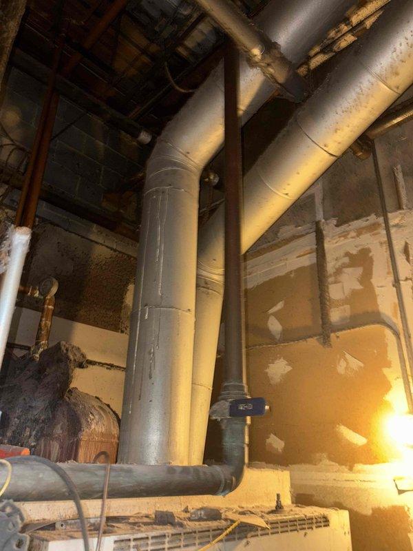 Conducted on-site assessment of aging boiler system requiring replacement. Documented existing plumbing infrastructure including circulation pump and various pipe conditions. Performed inspection of sewer lines as requested by customer. Provided comprehensive replacement estimate based on observed mechanical room conditions and current system configuration.