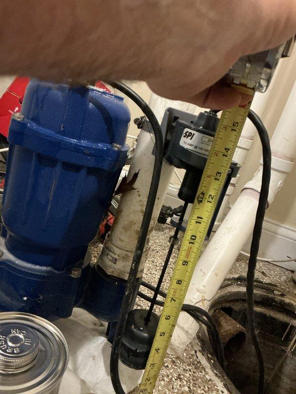 Responded to warranty service for previously installed ejector pump that had failed, causing basement flooding. Replaced defective pump unit and verified proper installation in the sump basin with appropriate discharge pipe connections. System is now functioning correctly with proper water evacuation.