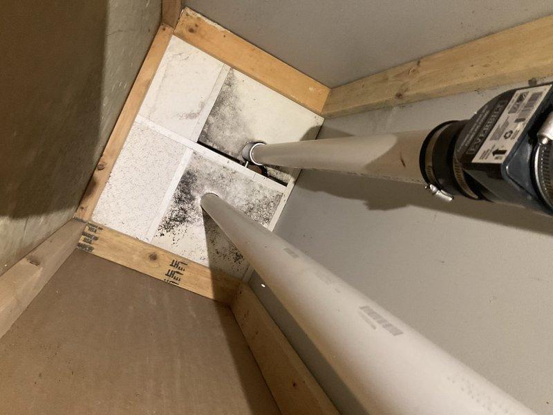 Conducted inspection of existing sump pump system requiring replacement. Identified significant moisture issues evidenced by mold growth on surrounding surfaces and water damage to adjacent wall areas. Recommended complete replacement of current sump pump along with remediation of water damage to prevent further structural deterioration.