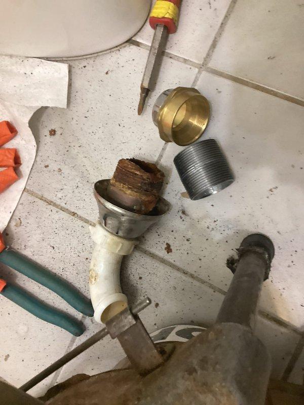 Completed installation of new faucet in kitchen and addressed radiator issues as part of building shutdown service. Removed severely corroded plumbing components showing significant rust/mineral deposits, replacing with new brass and metal fittings. All work successfully completed per sold repair specifications.