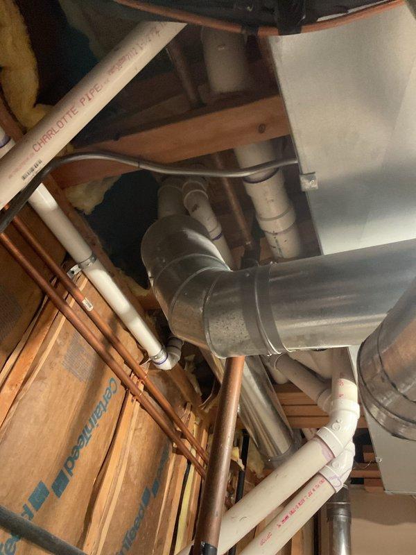 Completed camera inspection of residential plumbing system to assess clogged drain. Identified a possible venting issue in the PVC drainage configuration, particularly in the basement utility area where multiple 90-degree bends were observed. Recommended follow-up service with a technician for further investigation and resolution of the venting problem.