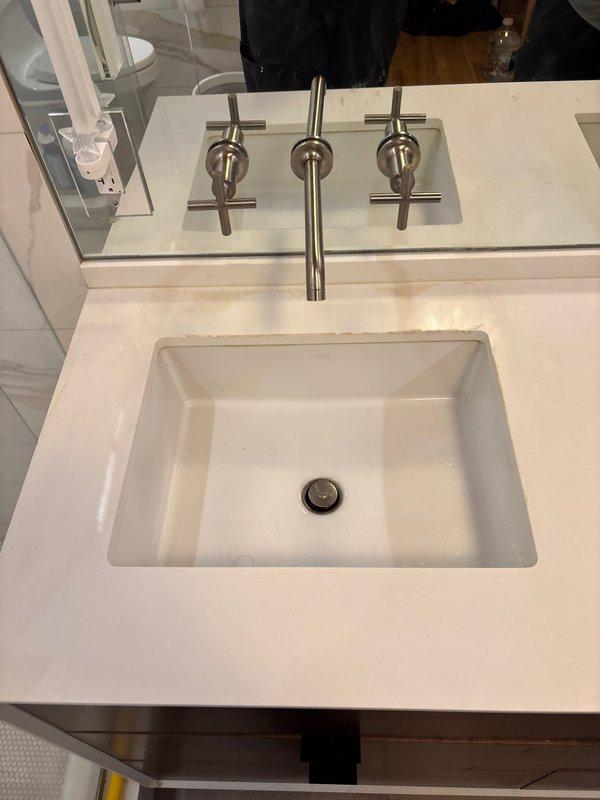 Diagnosed and repaired multiple sink faucets to restore water service as requested. Performed maintenance on under-sink water filtration system, replacing cartridges and checking connections to ensure proper function. Verified proper operation of wall-mounted bathroom faucet assembly and confirmed all fixtures were functioning with no leaks.