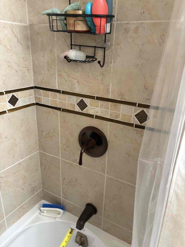 Conducted inspection of bathroom jetted tub and shower area to assess drainage system. Documented existing fixtures including bronze-finished faucet hardware and evaluated current drain configuration. Prepared comprehensive estimate for recommended drain and sewer service options based on visual inspection findings.