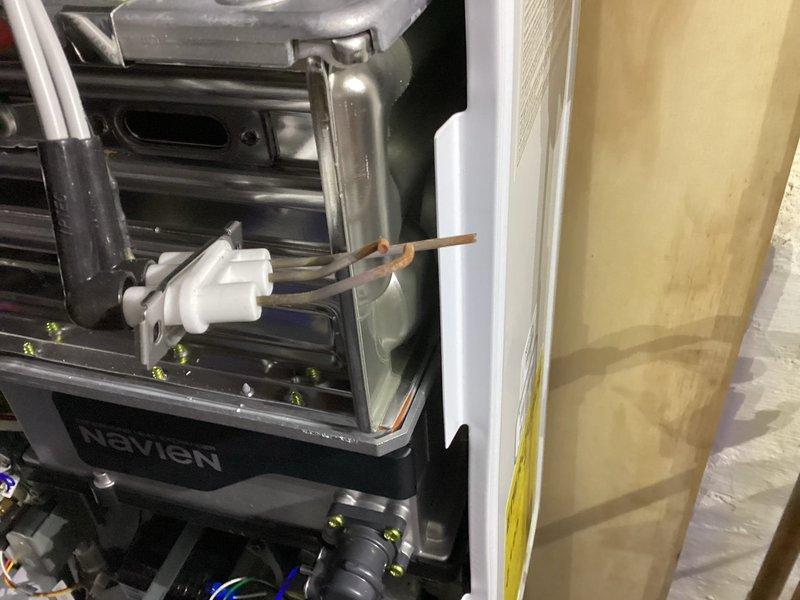 Performed scheduled VIP maintenance on Navien tankless water heater system. Inspected internal components for proper operation and removed/cleaned the circular mesh filter which showed accumulated sediment buildup. Unit is now functioning at optimal efficiency with clean filtration system.