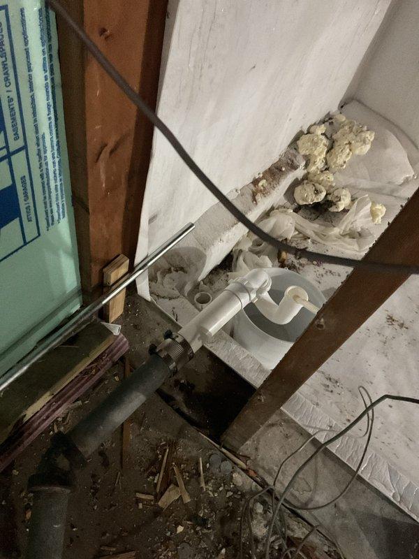 Successfully performed mainline rodding from inside cleanout at the base of the main stack in crawl space using a 4" cutter to clear blockage. Completed follow-up camera inspection to verify proper flow restoration and documented work through video and photos of the plumbing system, which showed exposed piping infrastructure and some construction debris in the work area.