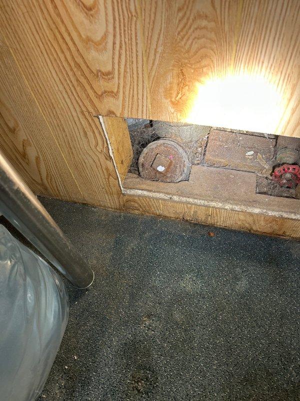 Successfully cleared main sewer line blockage in 100-year-old residential property using mechanical snake/auger. Accessed main cleanout through wall panel in basement where backup was occurring. Removed significant debris including roots/hair material that was causing the obstruction.