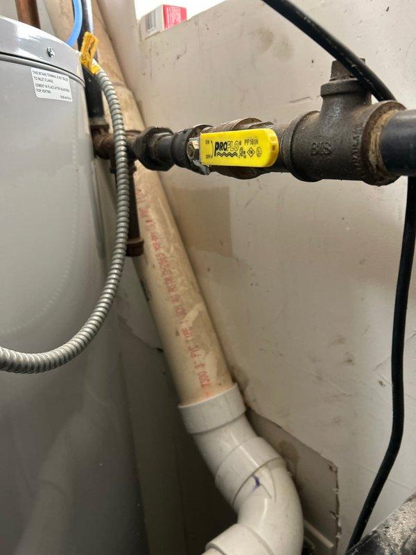 Completed water heater replacement in utility room, installing new A.O. Smith unit with proper connections to existing copper piping. Verified gas line integrity with appropriate shutoff valve tagging and ensured proper venting of the system according to manufacturer specifications.
